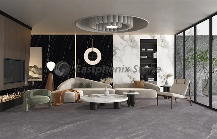 Polished stone surface slab