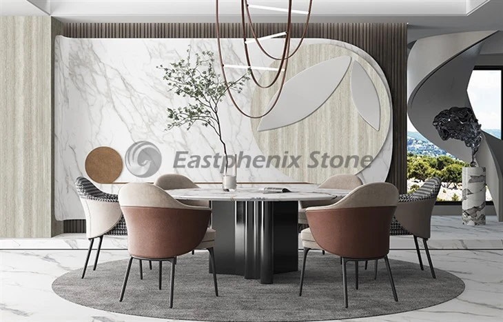 Furniture surface sintered slab panels